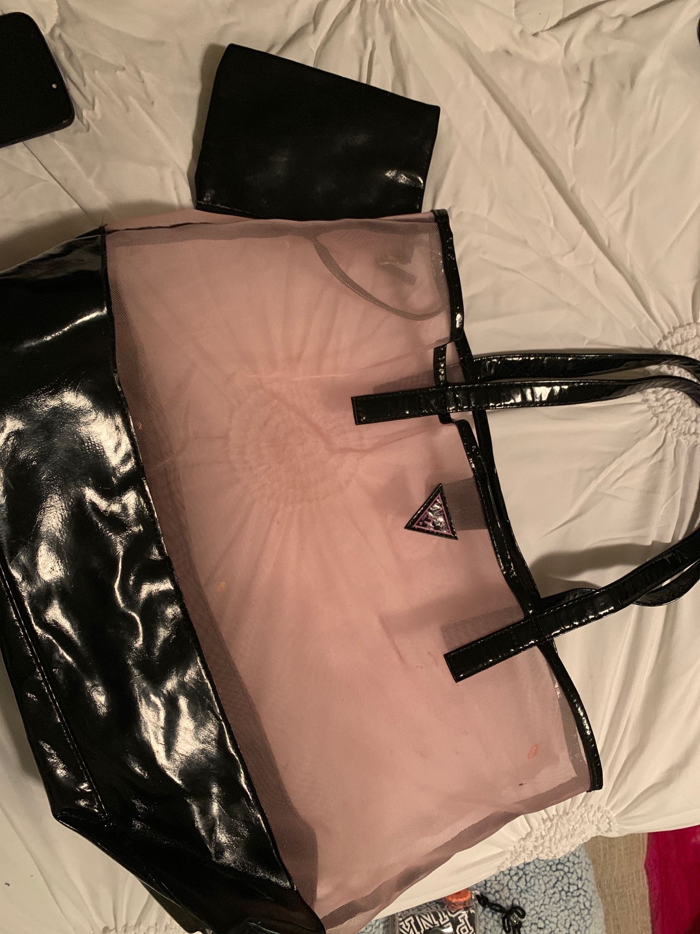 Guess mesh bag black and pink