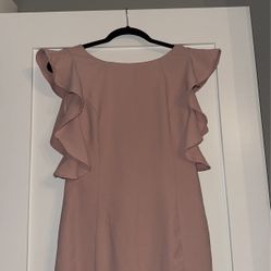 Dusty Pink Women’s Dress With Butterfly Sleeves
