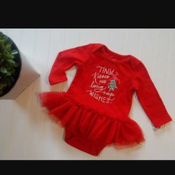 NWT Cat & Jack Girl Tutu Christmas Dress Built in Bloomers Baby 0-3M

