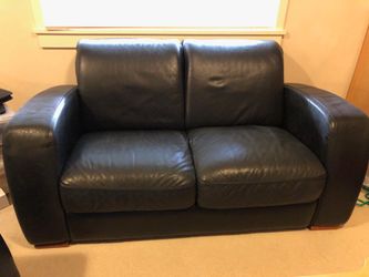 Black leather couch