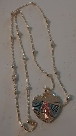 Cadena Con Dige De La Santa Muerte De Oro Laminado 