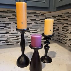 Partylite Sienna Lights Pillar And Taper Holder Set