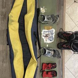 Ride Fleetwood Snowboard 157cm 62” W/ K2 Boots, Rome Gloves, Bag..