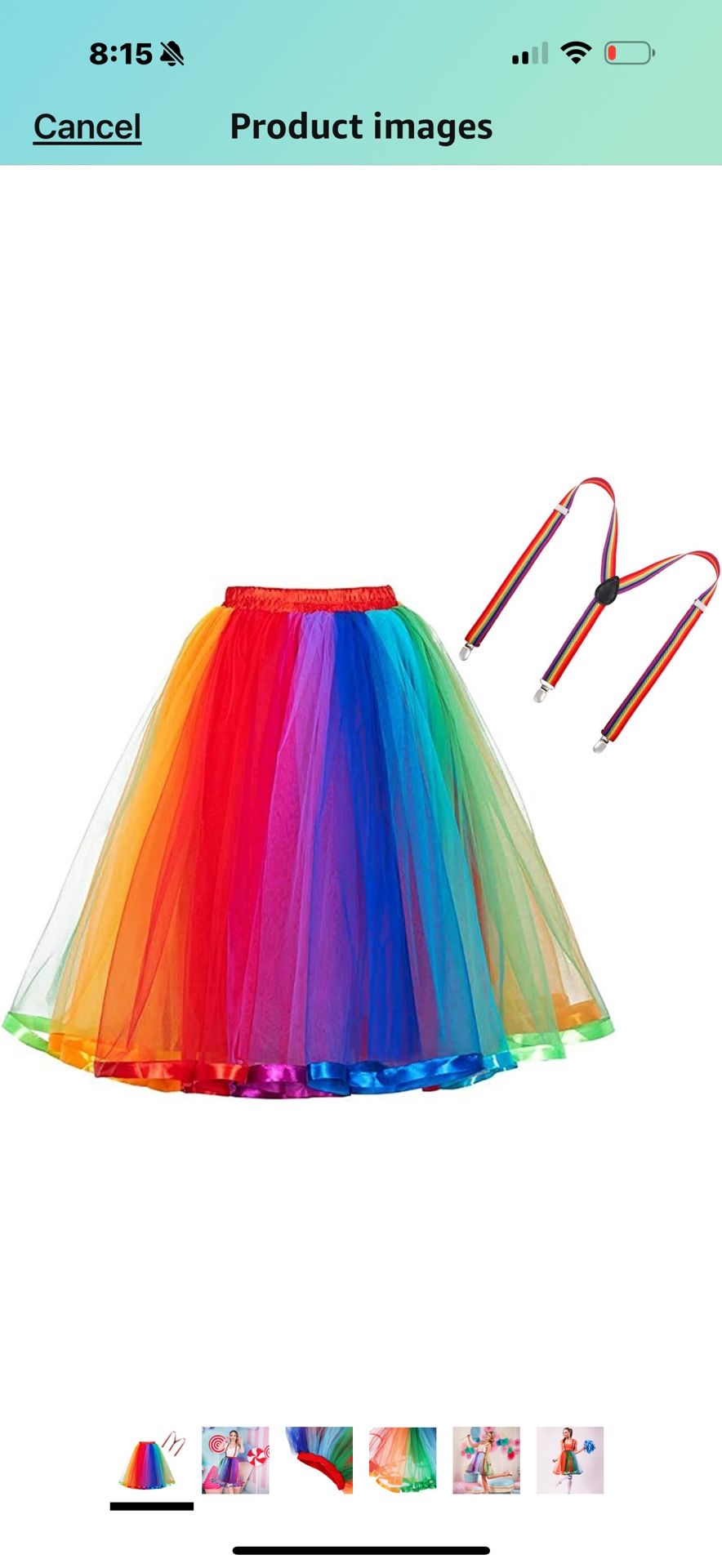 Costume, rainbow tutu skirt size large