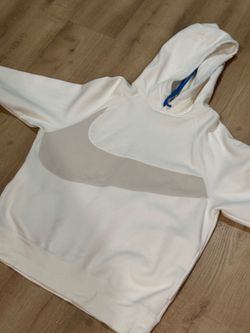 NIKE Big Swoosh White Hoodie Men's M