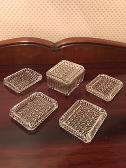 Vintage mid-century ash tray set