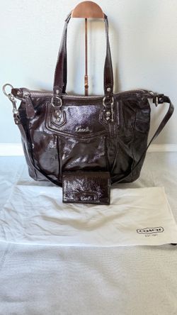 Coach Ashley patent shoulder bag plus matching wallet
