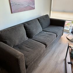 Crate & Barrel 3-Seat Sofa Dark Gray