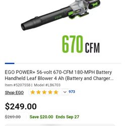 Ego Cordless Leaf Blower