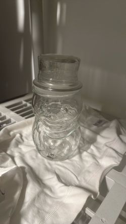 Glass Snowman Jar with Lid