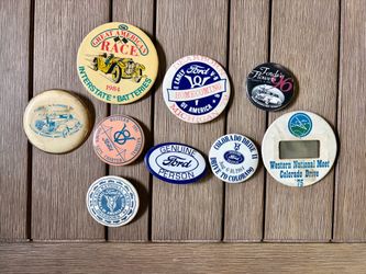 Vintage Ford V8 Club & Car Meet Pinback Button Collection – 9 Pieces