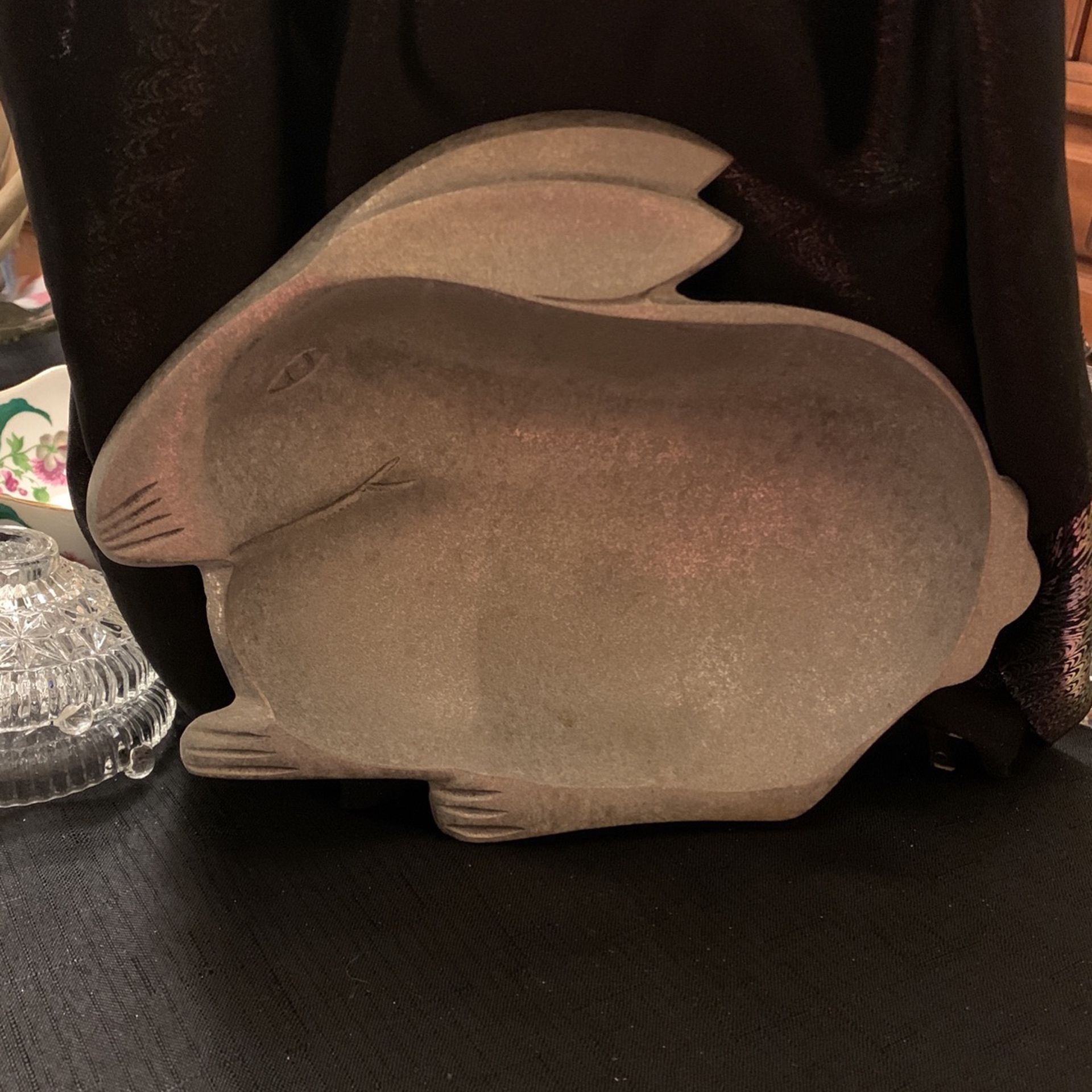Bunny shaped metal bowl