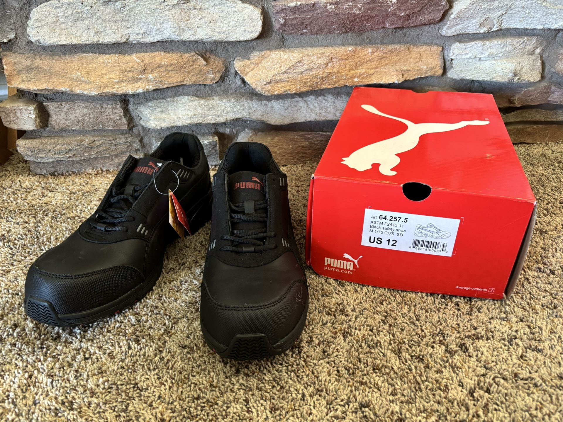 Black Puma Safety Shoes – Size 12 (BRAND NEW)