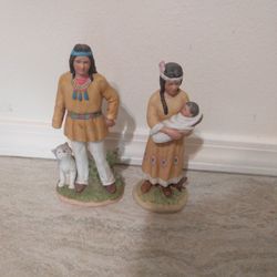 Native American Ceramic Husband, Wife, Baby