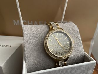 New Michael Kors Women's Goldtone Bedazzled Watch