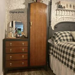 Vintage Lebus Chifferobe Wardrobe Dresser Combo Made in England
