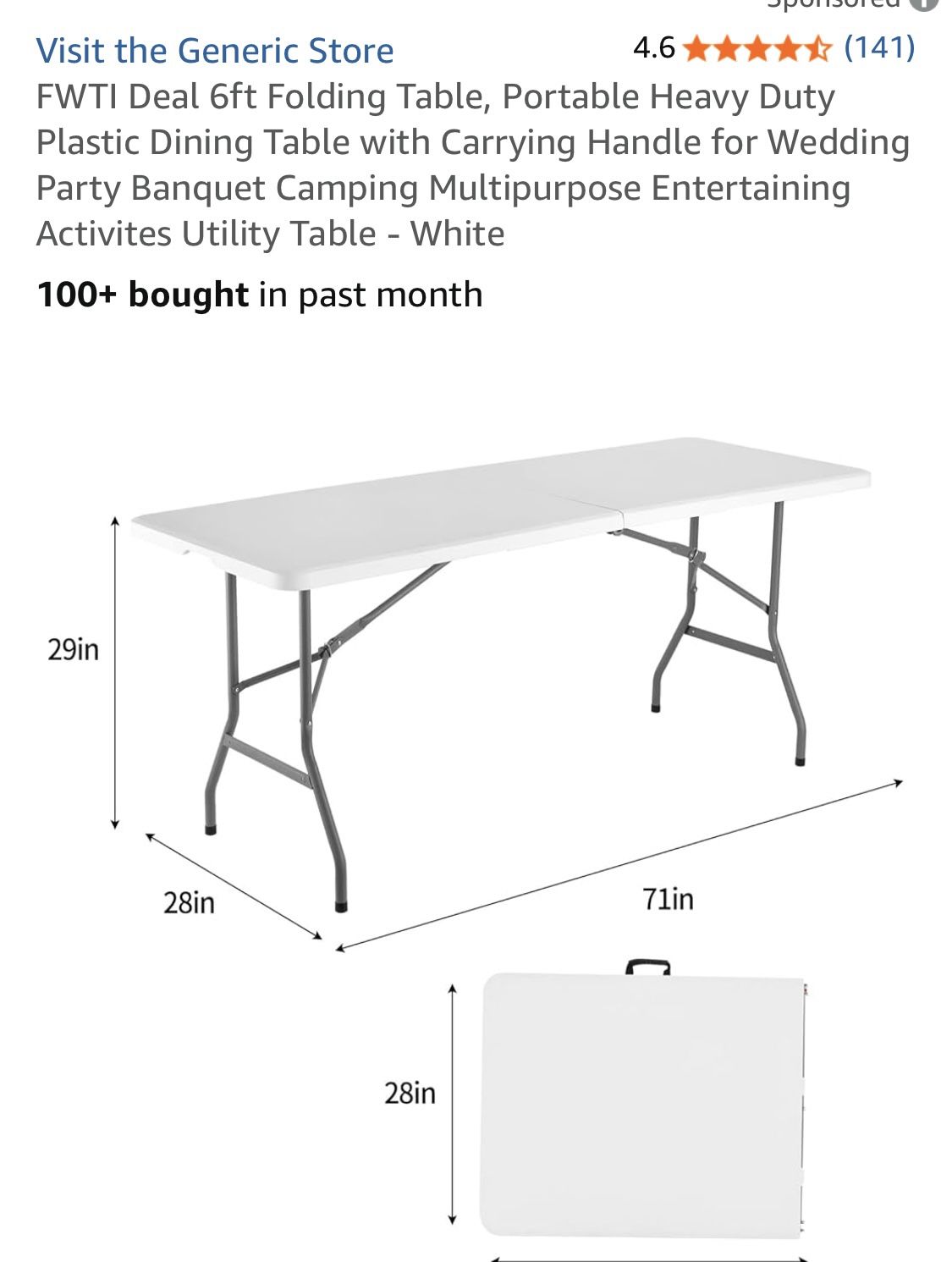 Folding Table New used once