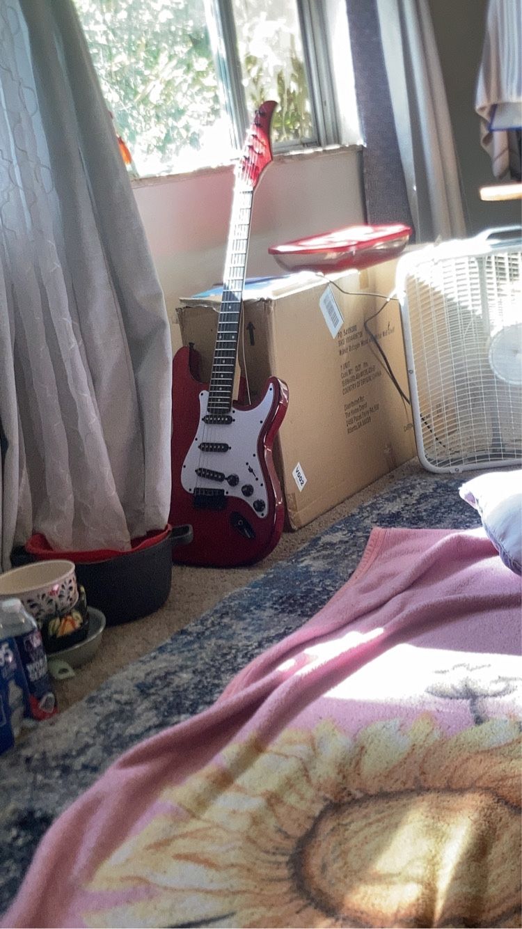 red bcp 6 string electric guitar