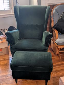 Wing chair and footstool