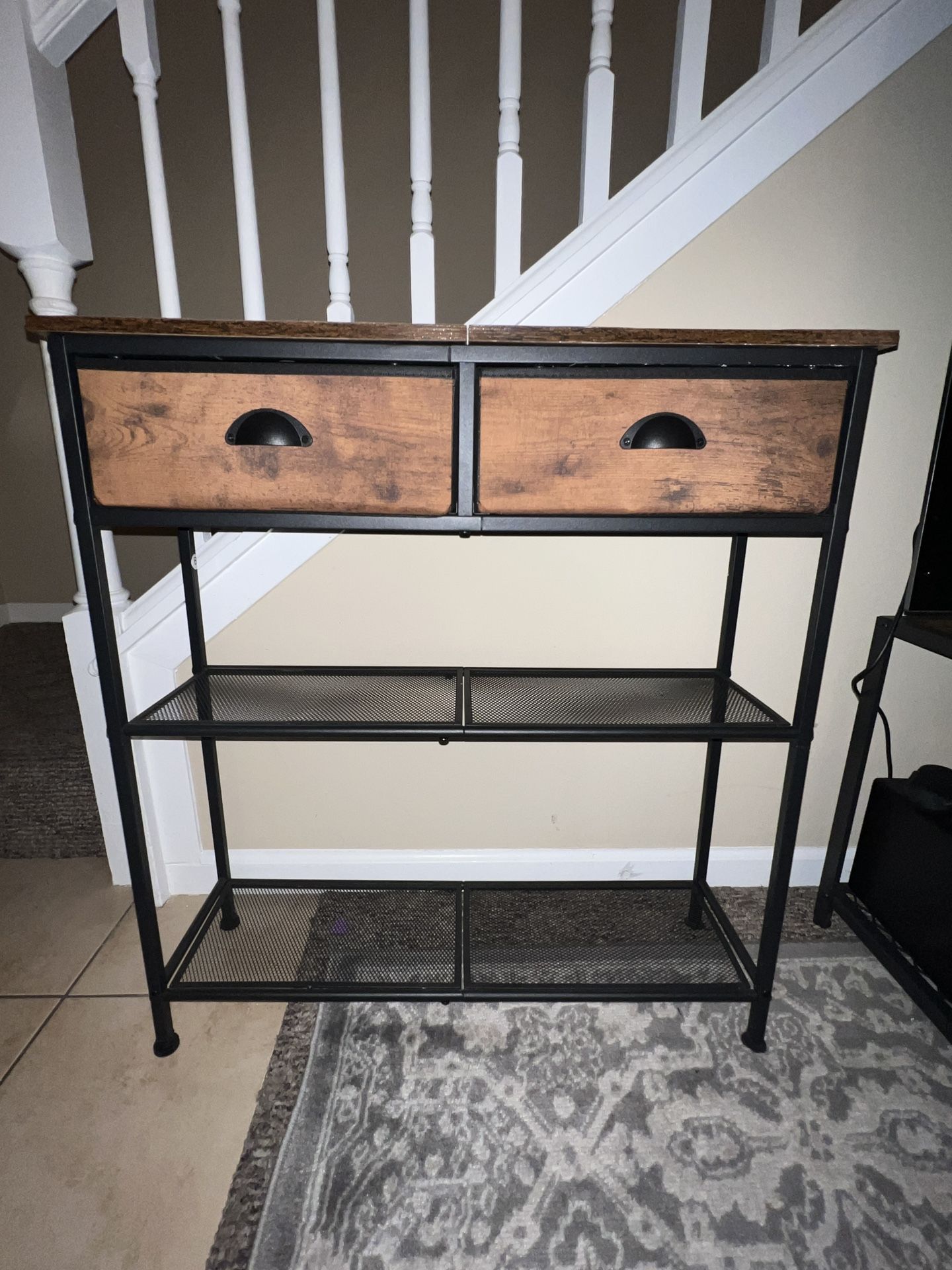 Sofa Table with Storage Shelf for Entry Way, Small 30" Entryway Table with 2 Fabric Drawers.