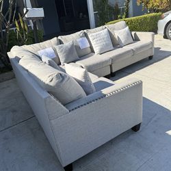 Gray L-Shaped Sectional Couch