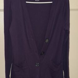 GAP Button Down Long Sleeve Purple Cardigan Knit Sweater Women's Size Medium 