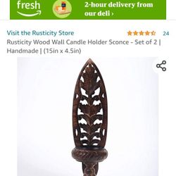 Wood Wall Candle Holder Set Of 2