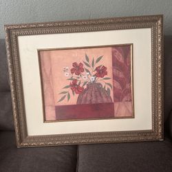 Floral Artwork In Gold Frame
