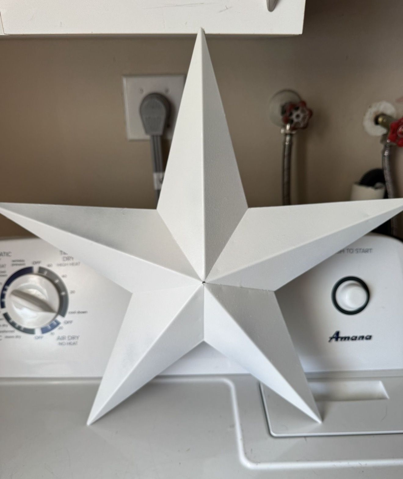 Medium size white metal barn, star home decor