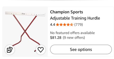 Champion Sports Adjustable Height Training Hurdle, Red