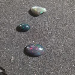 3 Black And Semi Black Opals