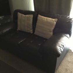 loveseat Leather Black