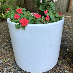 White Outdoor Planter Pot