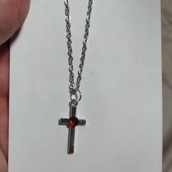 garnet cross necklace 