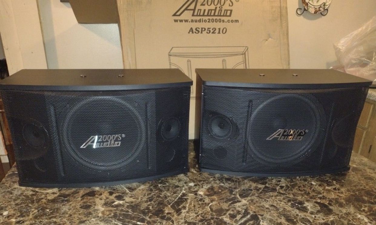 New Pair of Audio 2000's ASP5210A Full Range 10" 2-Way PA Speakers (2 speakers)