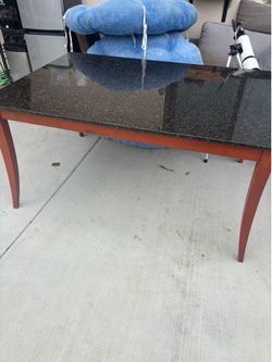 Solid granite dinner table