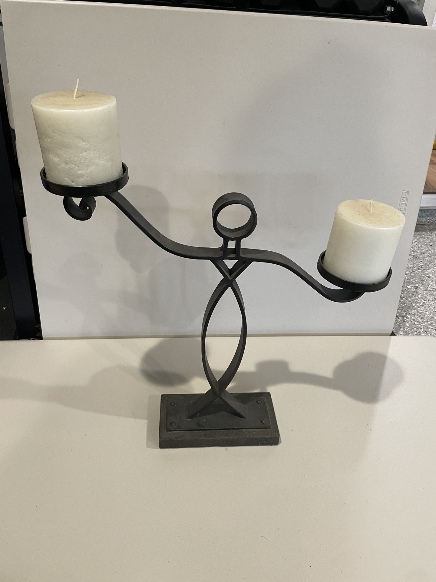 Metal Candle Holder With Candles