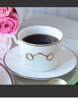 Vagabond House Equestrian Horse Bit Coffee cups And saucer