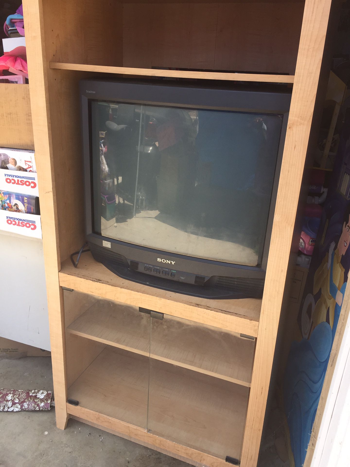 Tv and armoire/shelf FREE