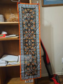 Scarf Floral Pattern Silk/Satin Vintage
