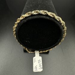 14k Yellow gold rope chain bracelet 