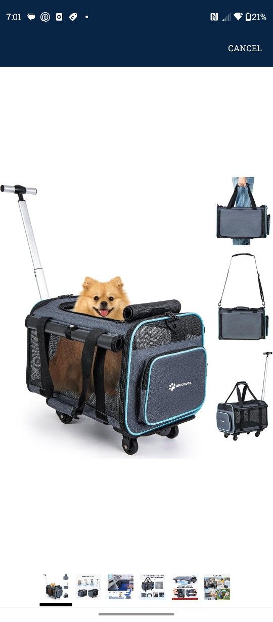 Miucolor Pet Carrier With Wheels Truck 