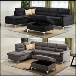 BEAUTIFUL SECTIONAL SOFA WITH OTTOMAN NEW