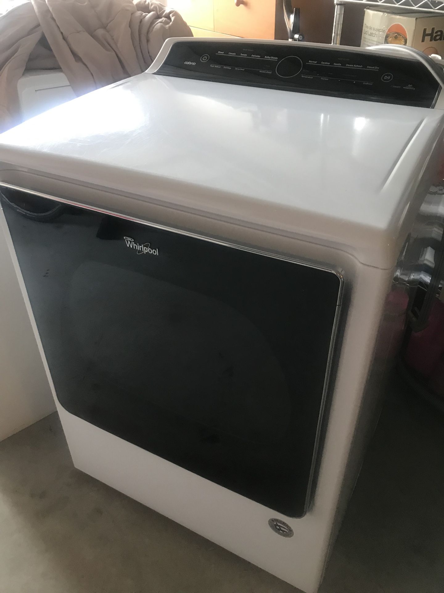 whirlpool cabrio electric steam dryer