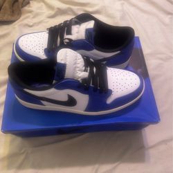 Nike Dunk Low white and blue trainers