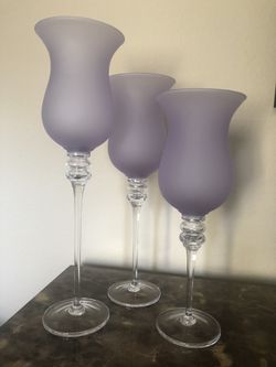Candle Holders (3) Purple