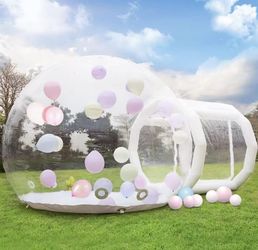 10FT Inflatable Bubble House Dome for Kids, Clear PVC Inflatable Bubble House Tent with Tunnel, Bubb
