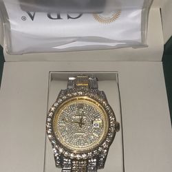 Rolex Date Just Gold and Silver Vvs1 Diamond-Accented Women's Watch