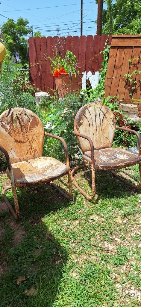 Vintage Metal Yard Chairs