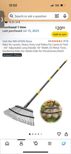 Rake for Leaves, Heavy Duty Leaf Rakes for Lawns & Yard -NEW